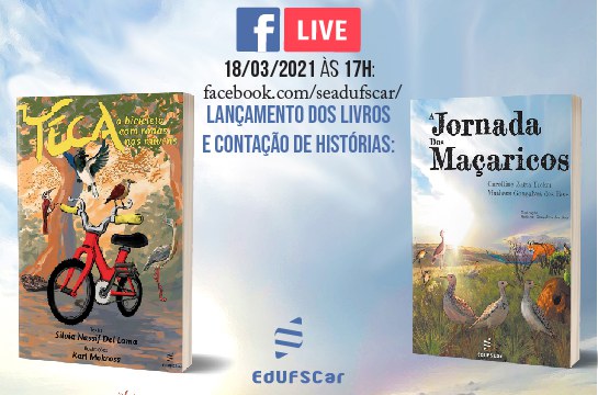 Cartaz de divuglação do lançamento do livro X, no dia Y, através do facebook www.face.com/xyz às 14h.